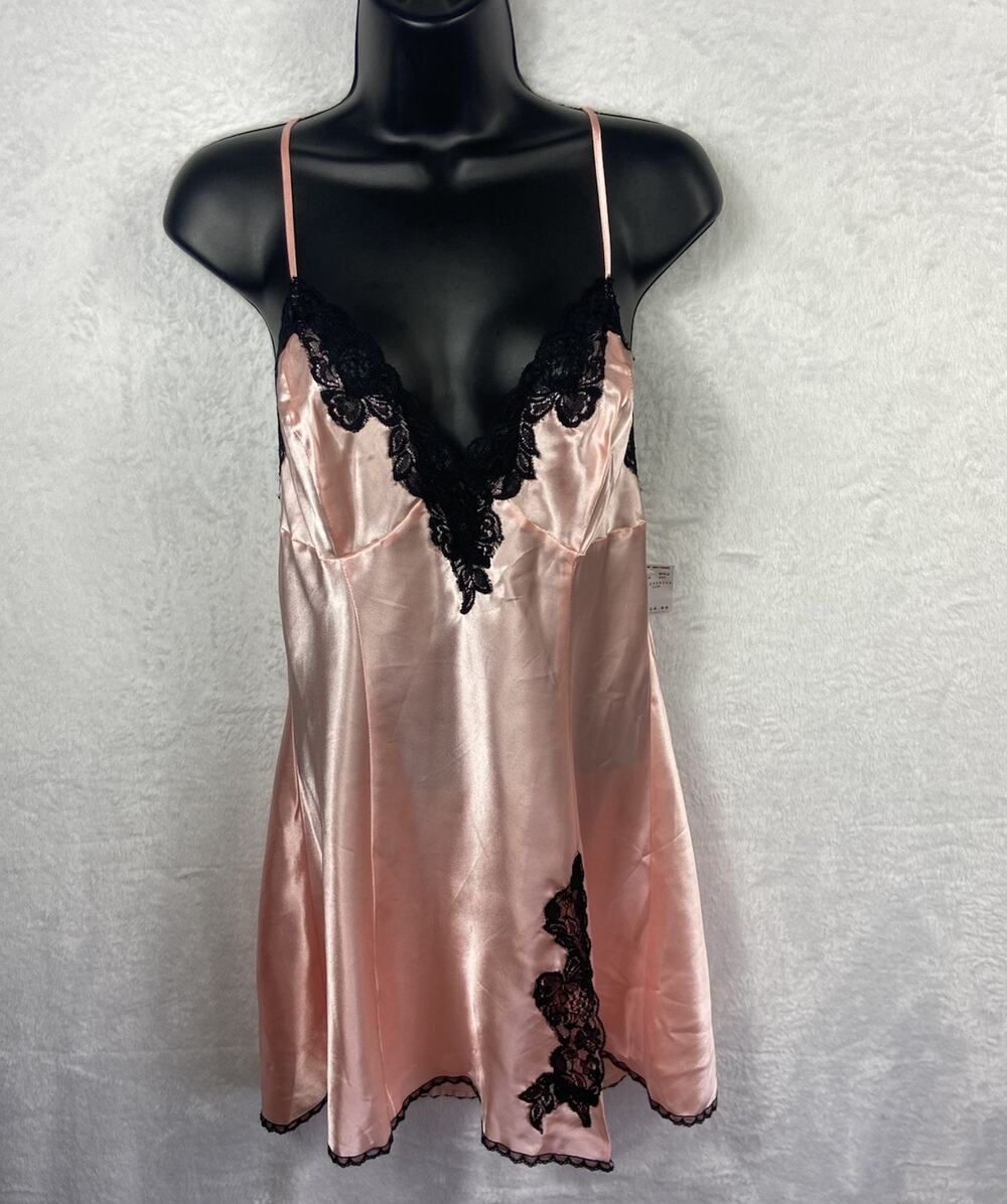 NWT Fredericks of Hollywood Satin Lace Slip Women’s L Vintage Late 80s Early 90s